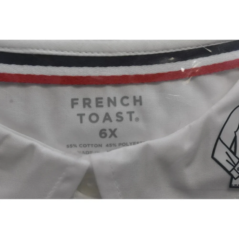 French Toast Plain White Long Sleeve Poplin Blouse Girls Small 6X Lot Of 12